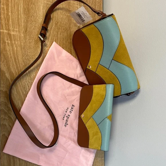 Kate Spade Nadine Patchwork Purse, Wallet, and Original Case - Picture 1 of 8